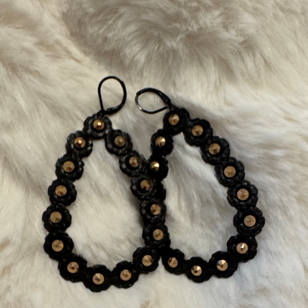 Chic Bronze And Gold Floral Drop Earrings